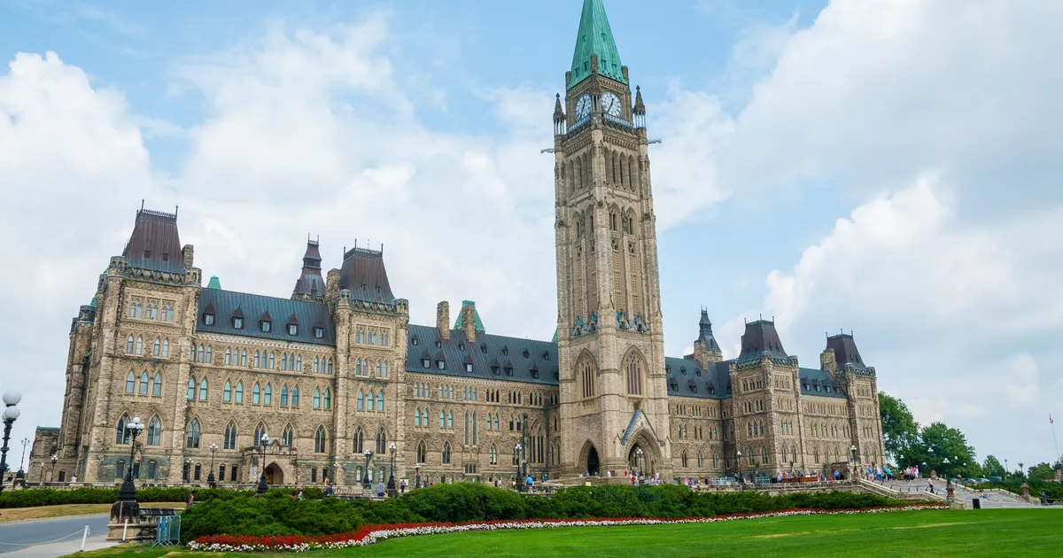 Parliament Hill in Ottawa under a clear sky