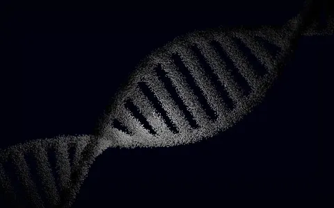 An artistic rendering of a DNA double helix