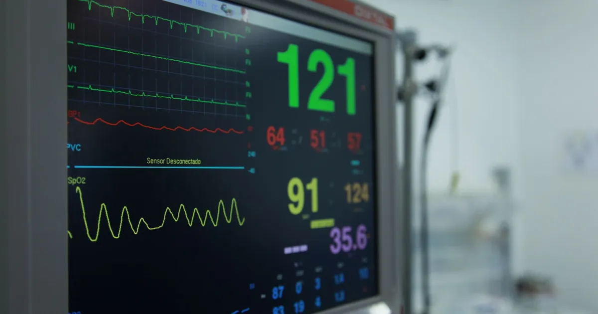 A hospital vital signs monitor