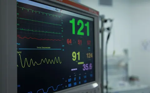 A hospital vital signs monitor
